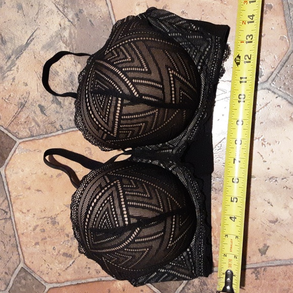 Adore Me Black Geometric Lace Bra Size 40DD - Picture 11 of 12